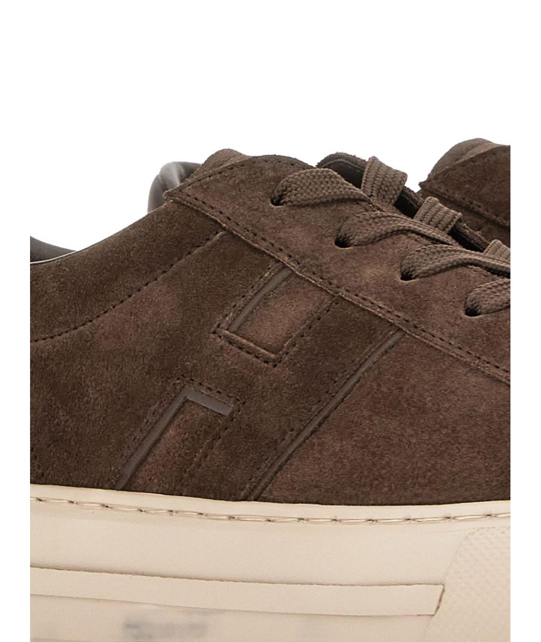 HOGAN Коричневые замшевые низкие кроссовки / кеды, фото 4