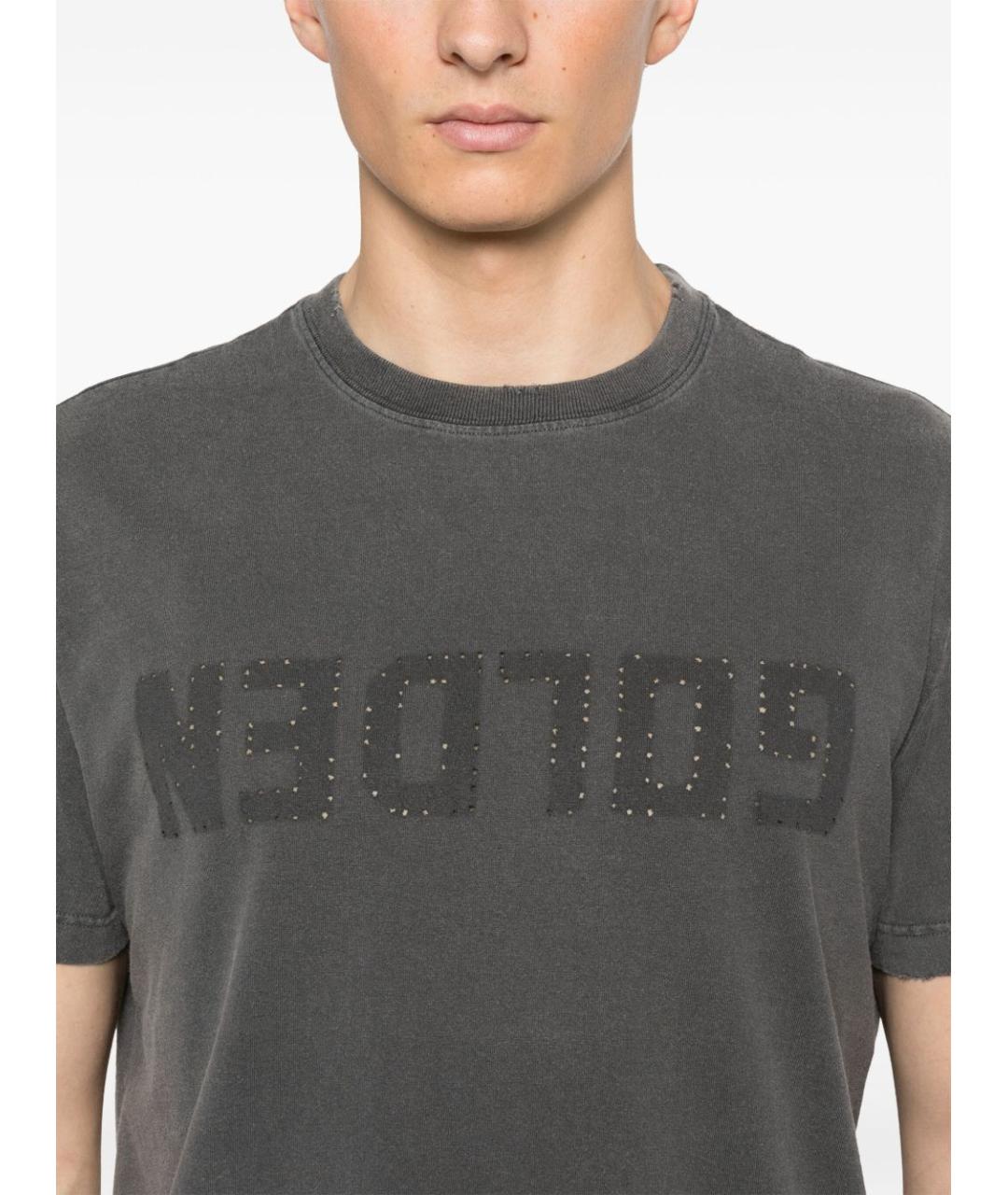 GOLDEN GOOSE DELUXE BRAND Серая хлопковая футболка, фото 5