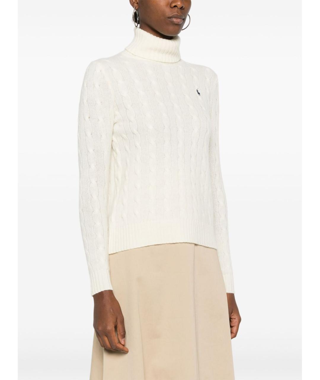 POLO RALPH LAUREN Бежевый шерстяной джемпер / свитер, фото 2