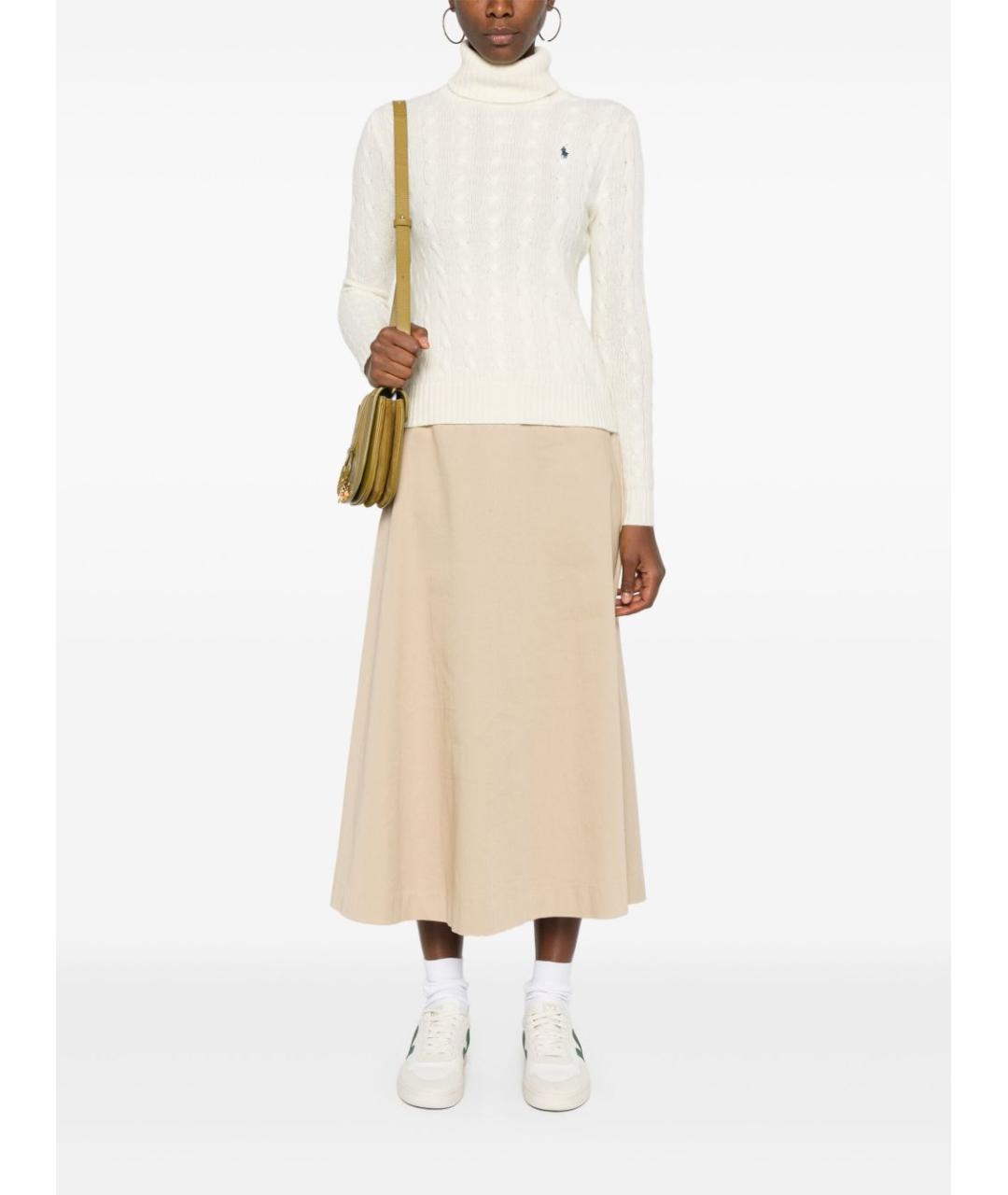 POLO RALPH LAUREN Бежевый шерстяной джемпер / свитер, фото 5