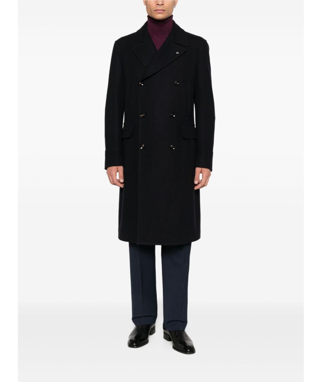 TAGLIATORE Темно-синее шерстяное пальто, фото 5