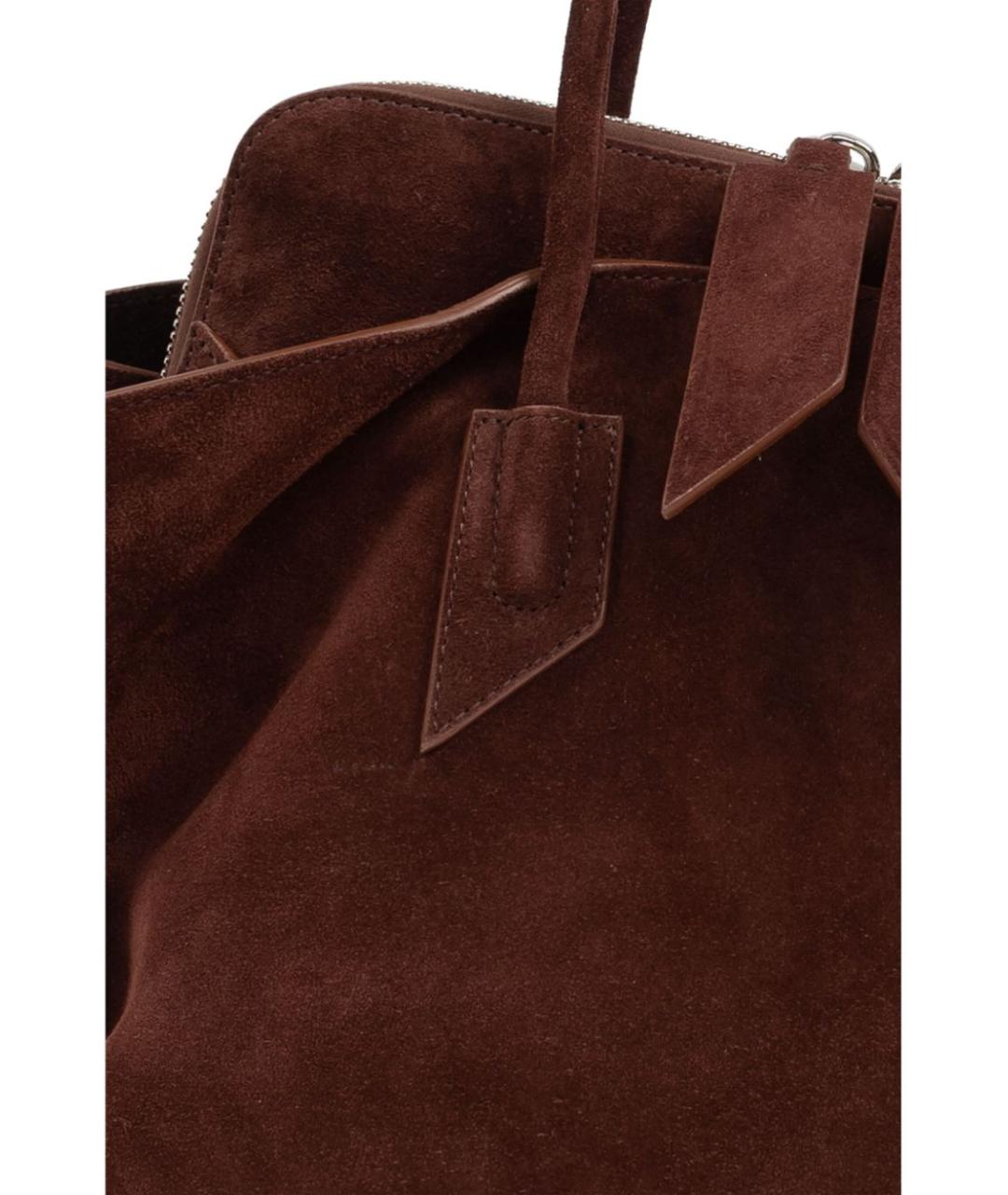THE ATTICO Коричневая замшевая сумка тоут, фото 6