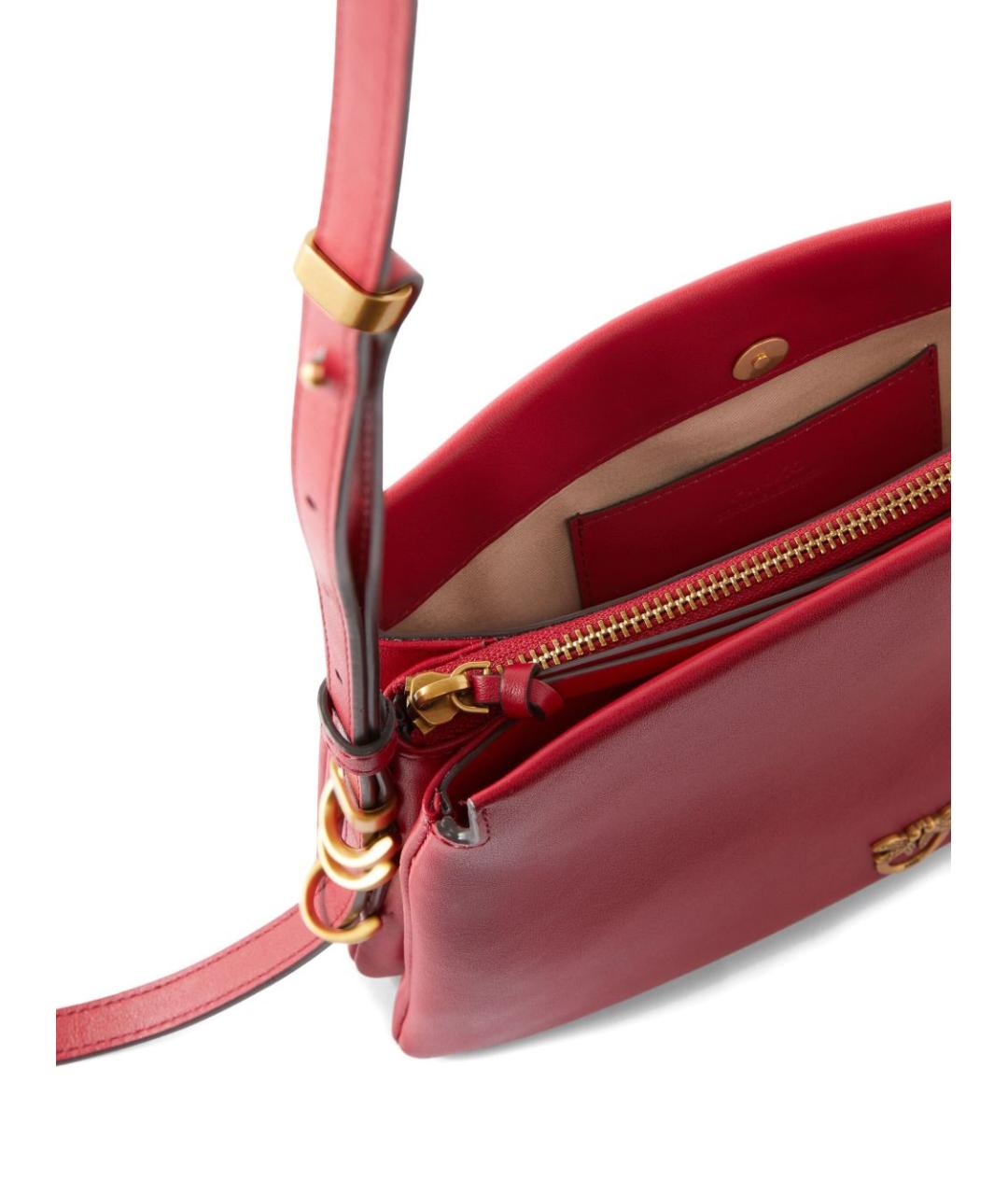 PINKO Красная кожаная сумка через плечо, фото 3