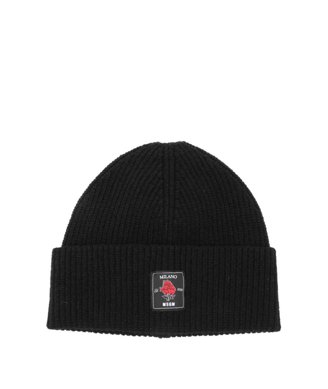 MSGM Черная шерстяная шапка, фото 1