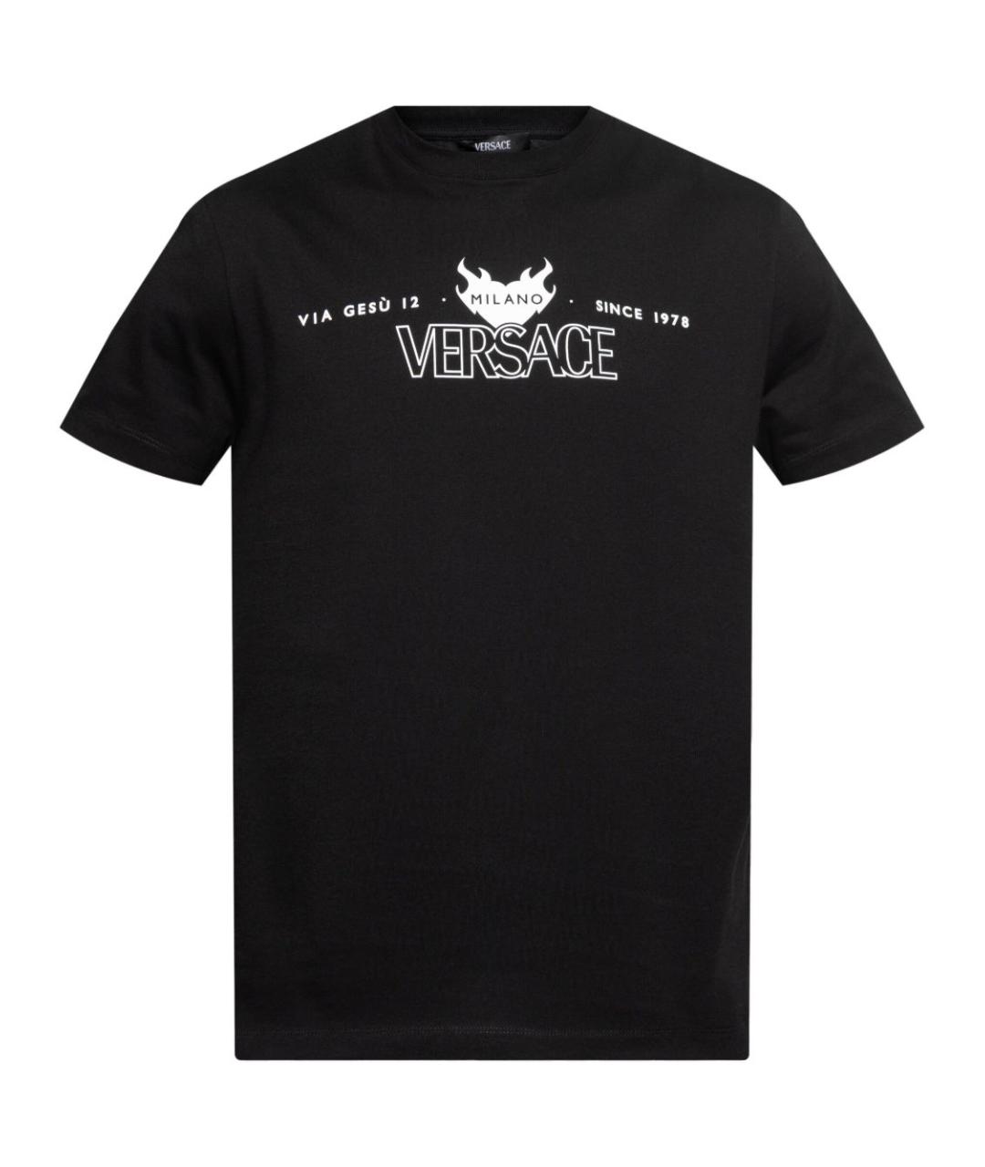 VERSACE Черная хлопковая футболка, фото 1