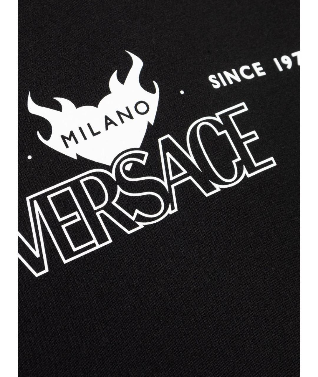 VERSACE Черная хлопковая футболка, фото 3