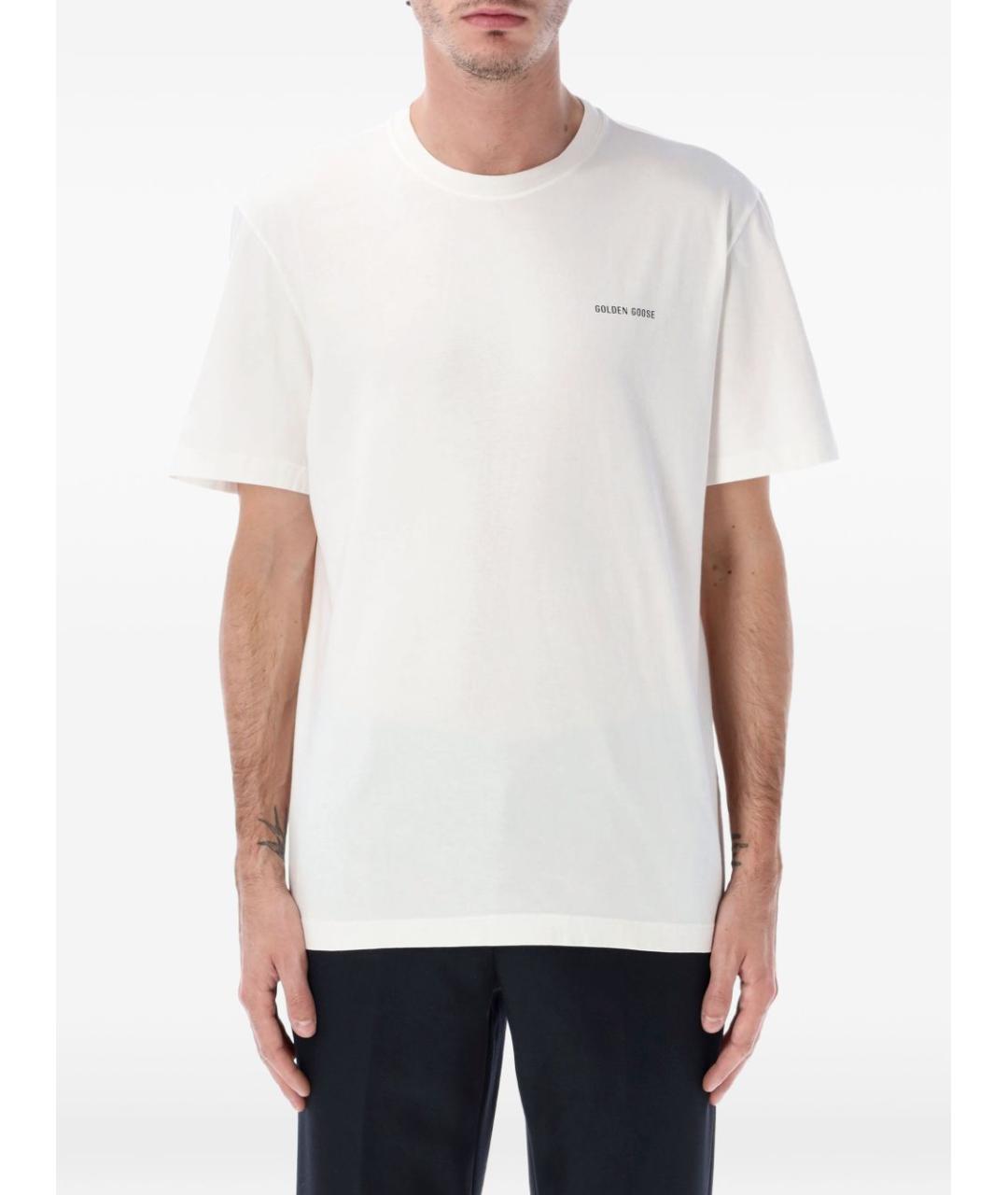 GOLDEN GOOSE DELUXE BRAND Белая хлопковая футболка, фото 4