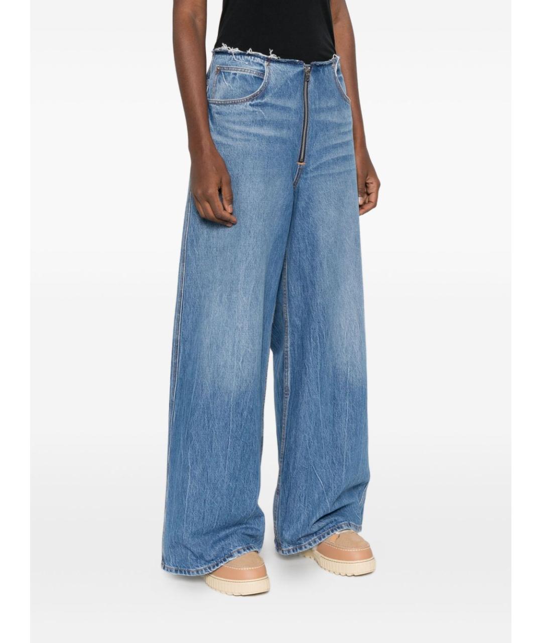 ALEXANDER WANG Голубые хлопковые прямые джинсы, фото 3