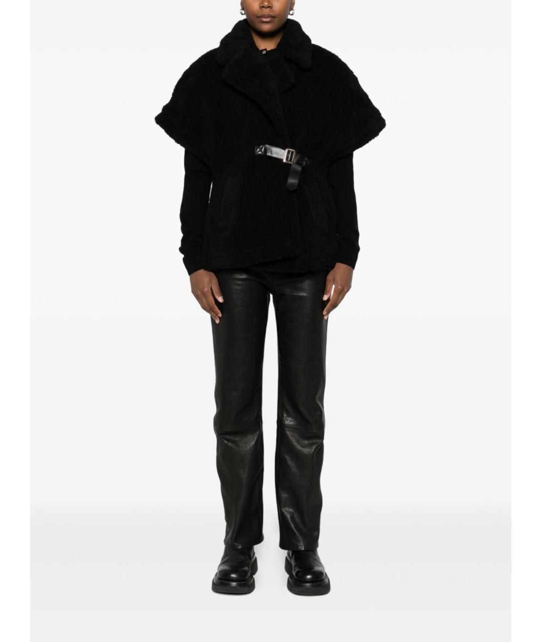 BLUGIRL Черная полиэстеровая шуба, фото 4