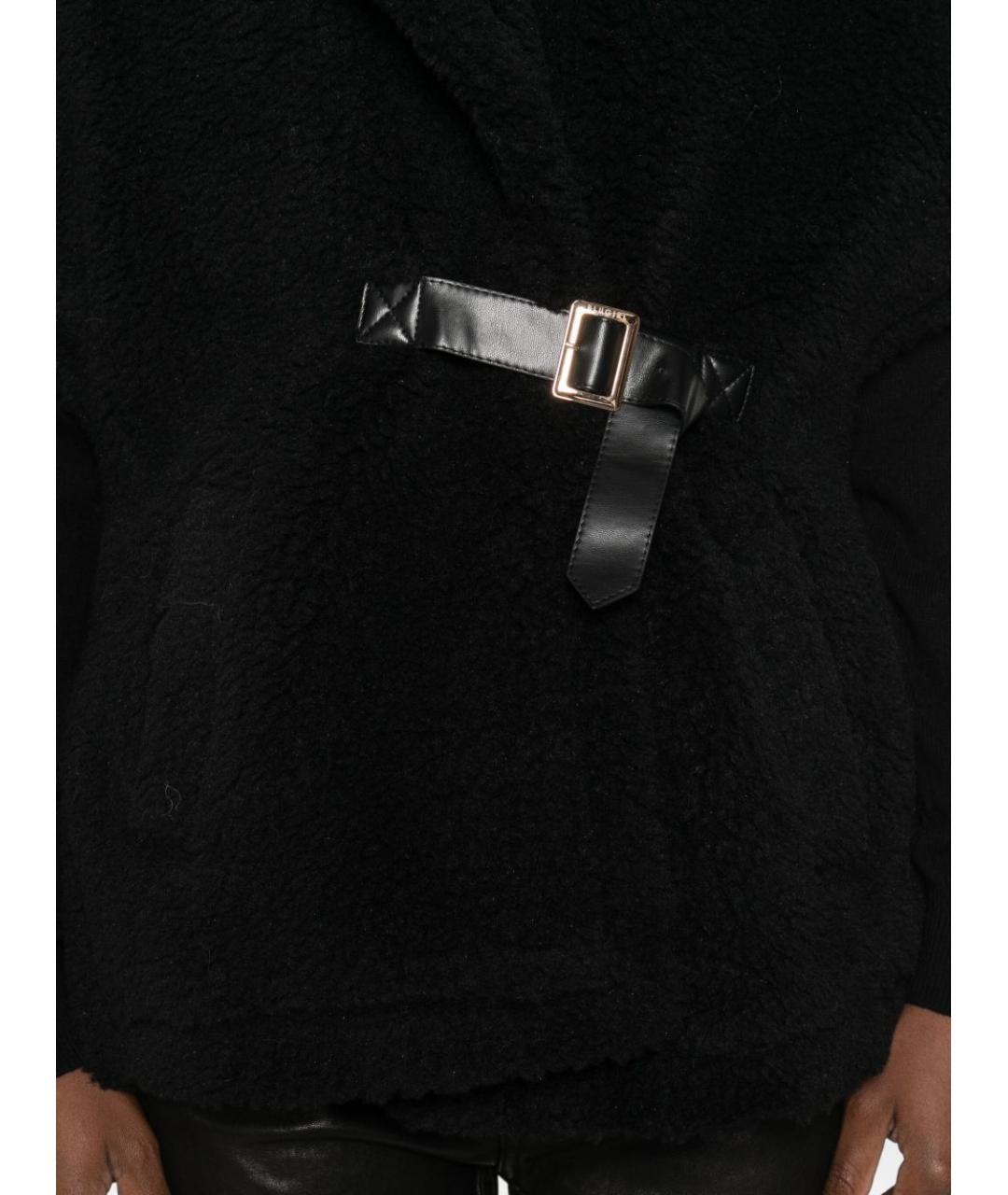 BLUGIRL Черная полиэстеровая шуба, фото 5