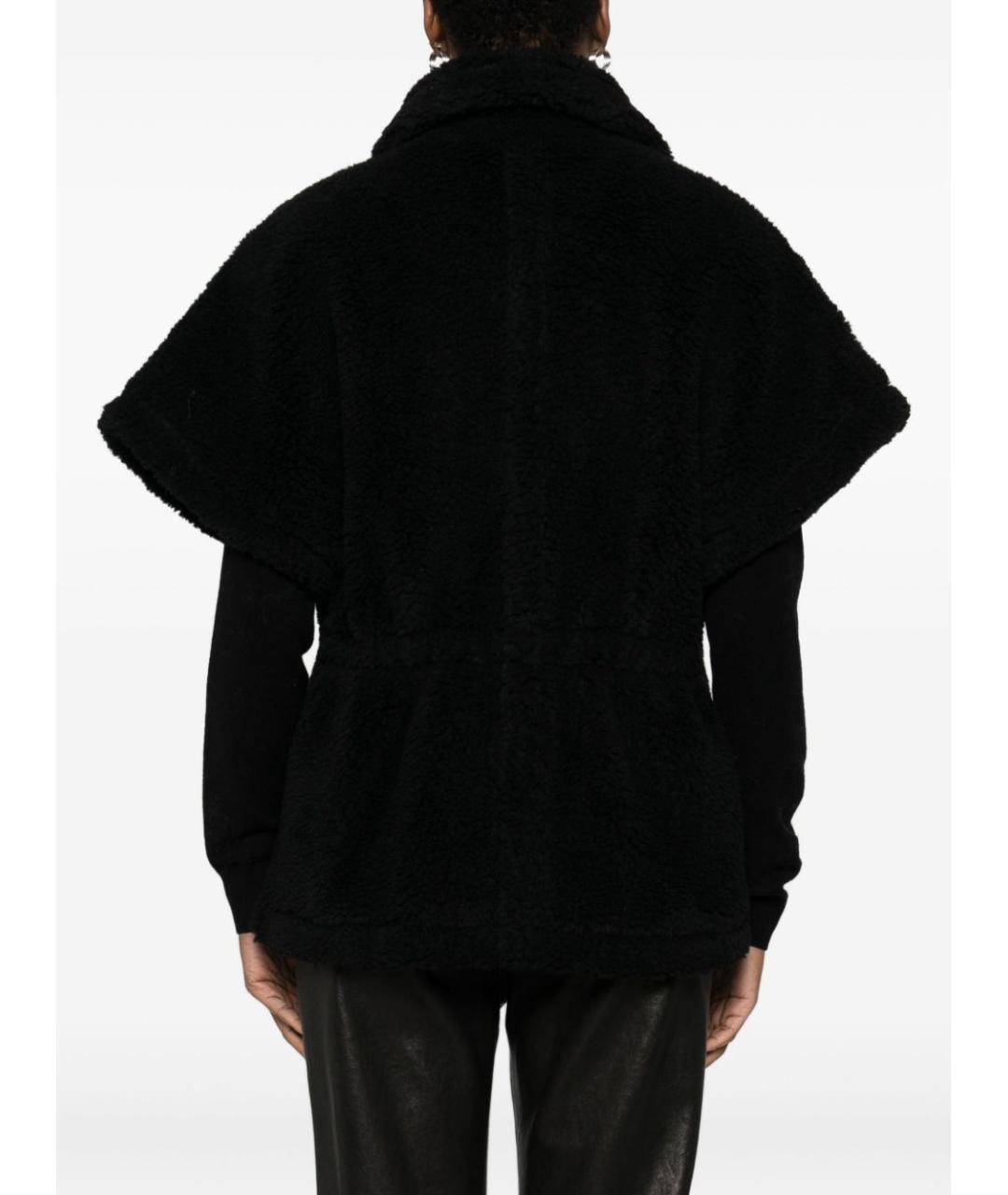 BLUGIRL Черная полиэстеровая шуба, фото 3