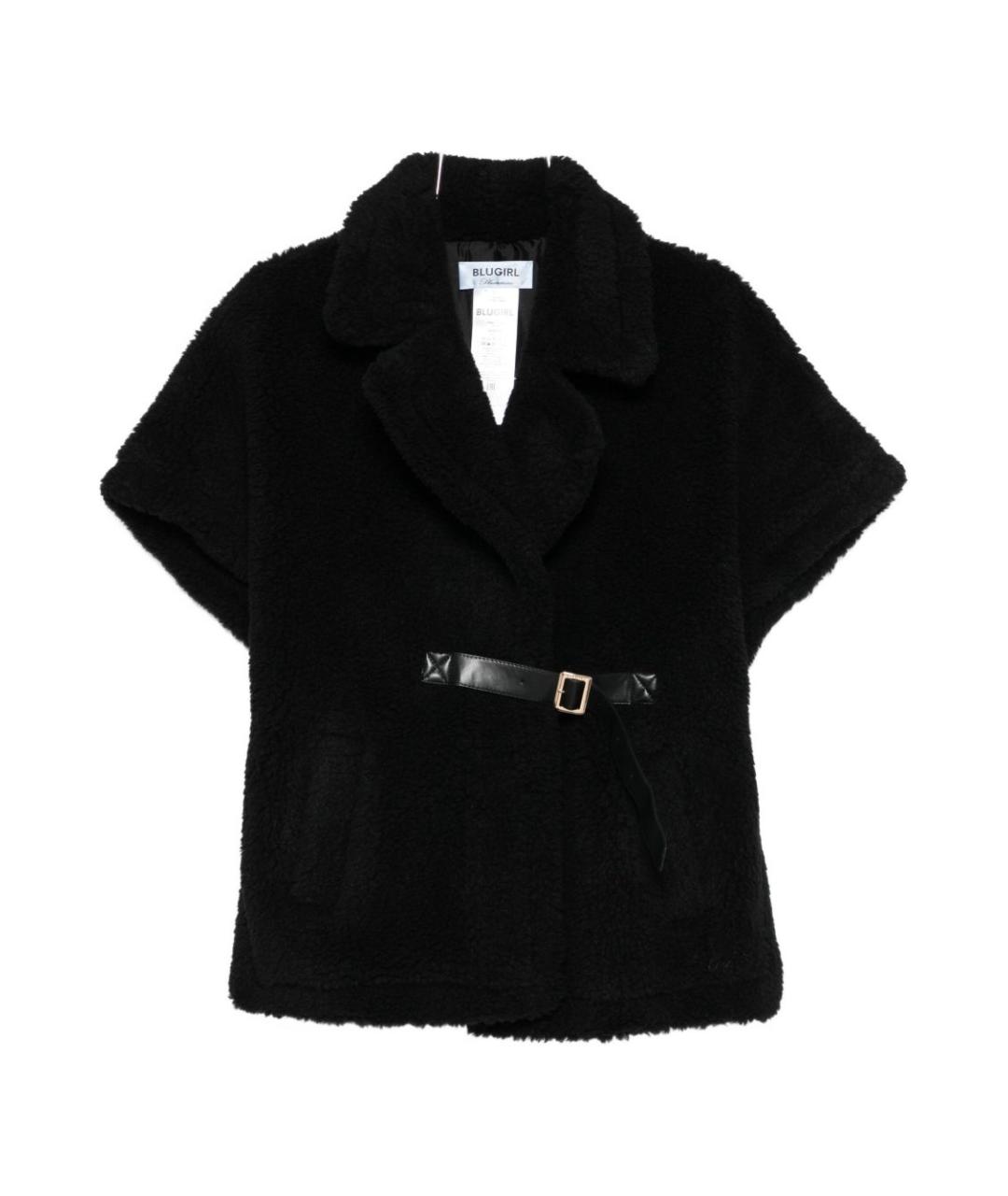 BLUGIRL Черная полиэстеровая шуба, фото 1