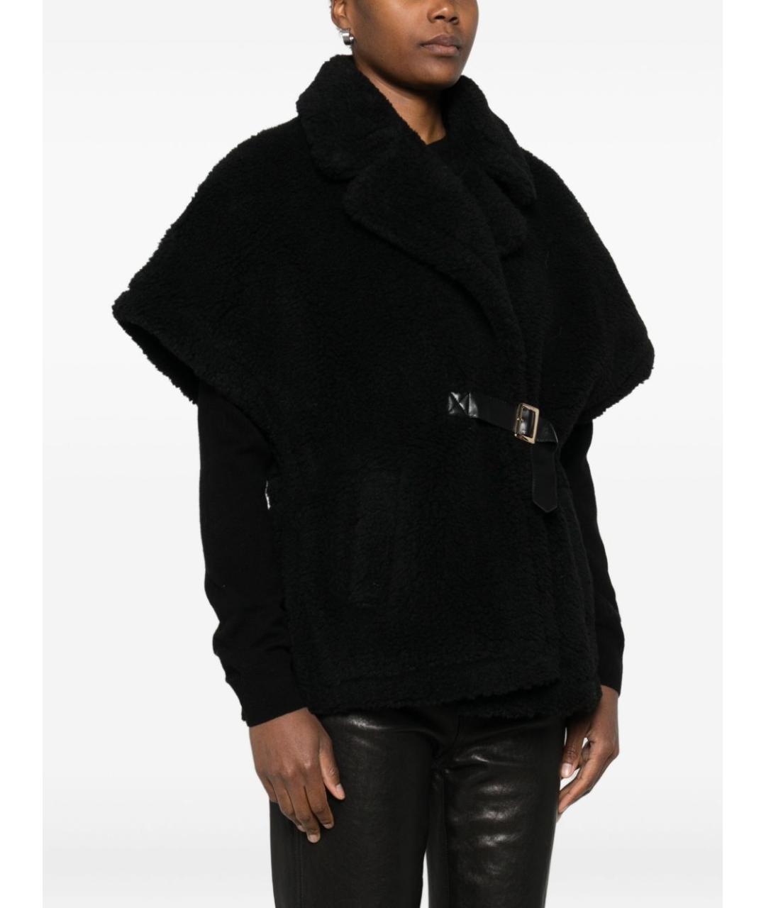 BLUGIRL Черная полиэстеровая шуба, фото 2