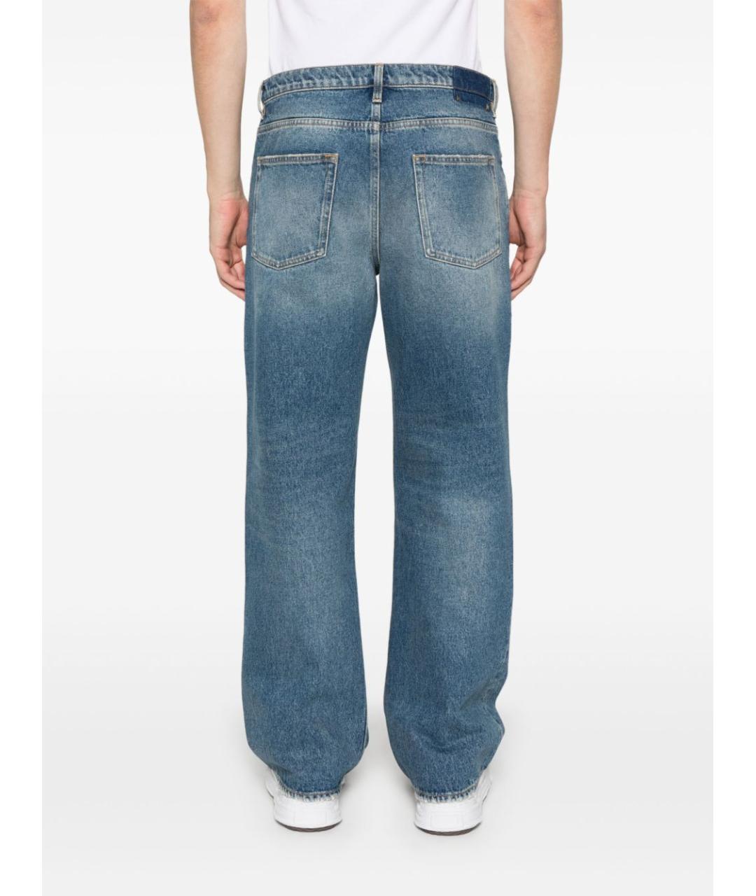 GOLDEN GOOSE DELUXE BRAND Синие хлопковые прямые джинсы, фото 2