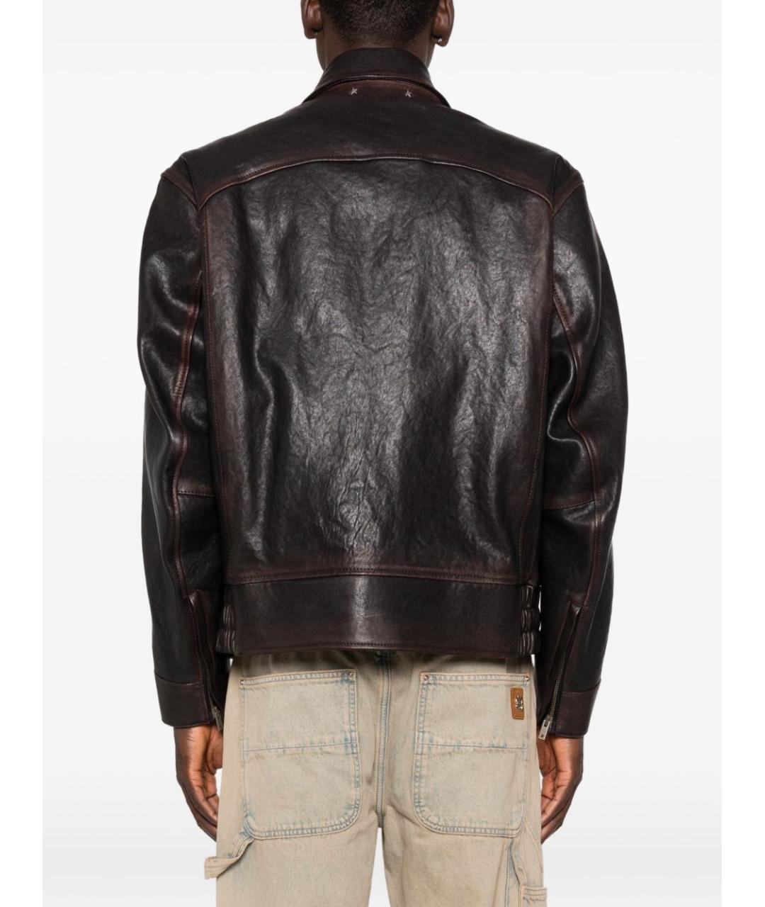 GOLDEN GOOSE DELUXE BRAND Коричневая кожаная куртка, фото 4