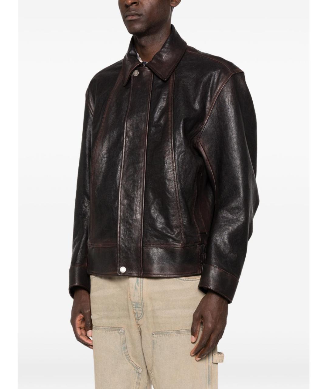 GOLDEN GOOSE DELUXE BRAND Коричневая кожаная куртка, фото 5