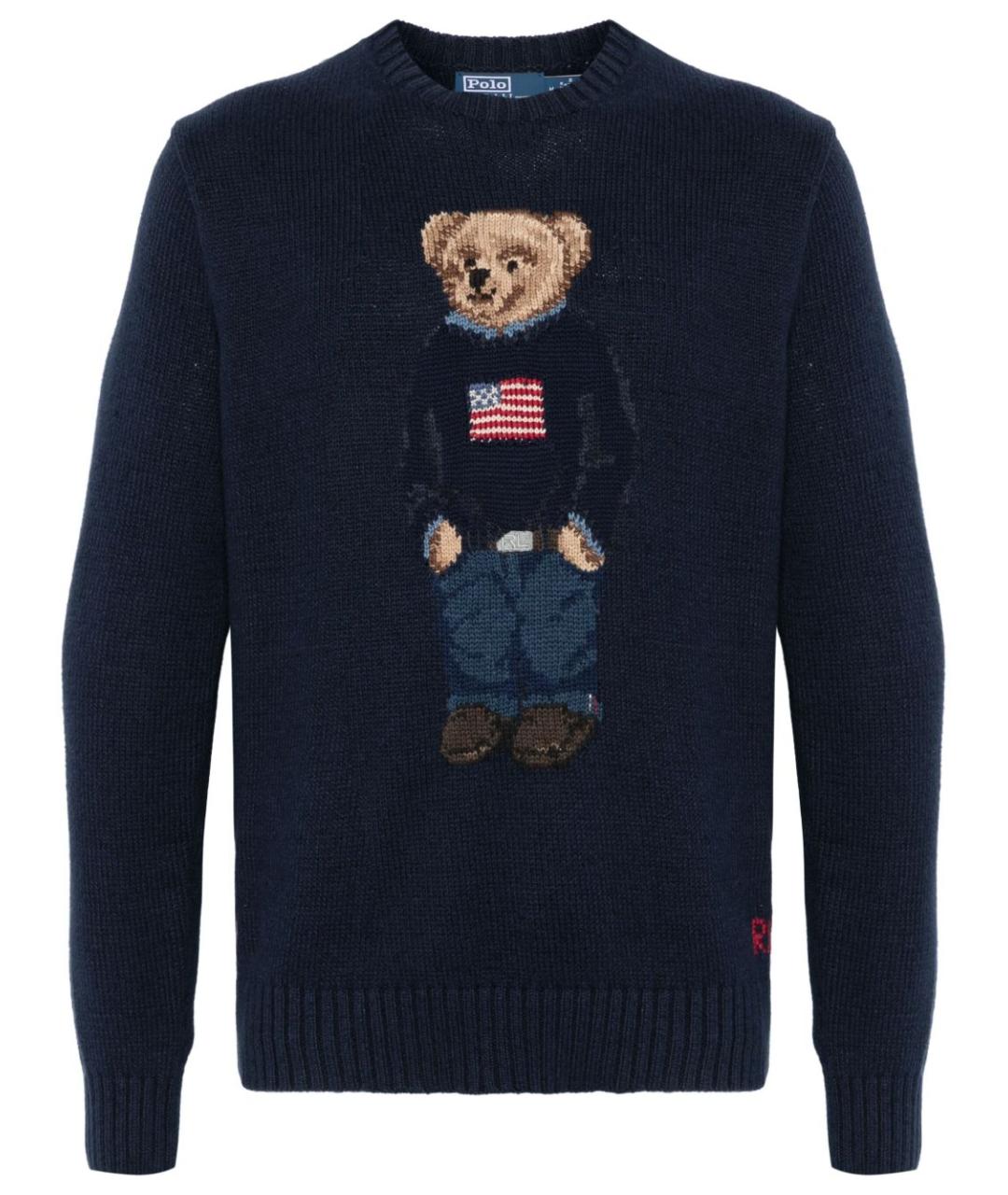 POLO RALPH LAUREN Темно-синий хлопковый джемпер / свитер, фото 1