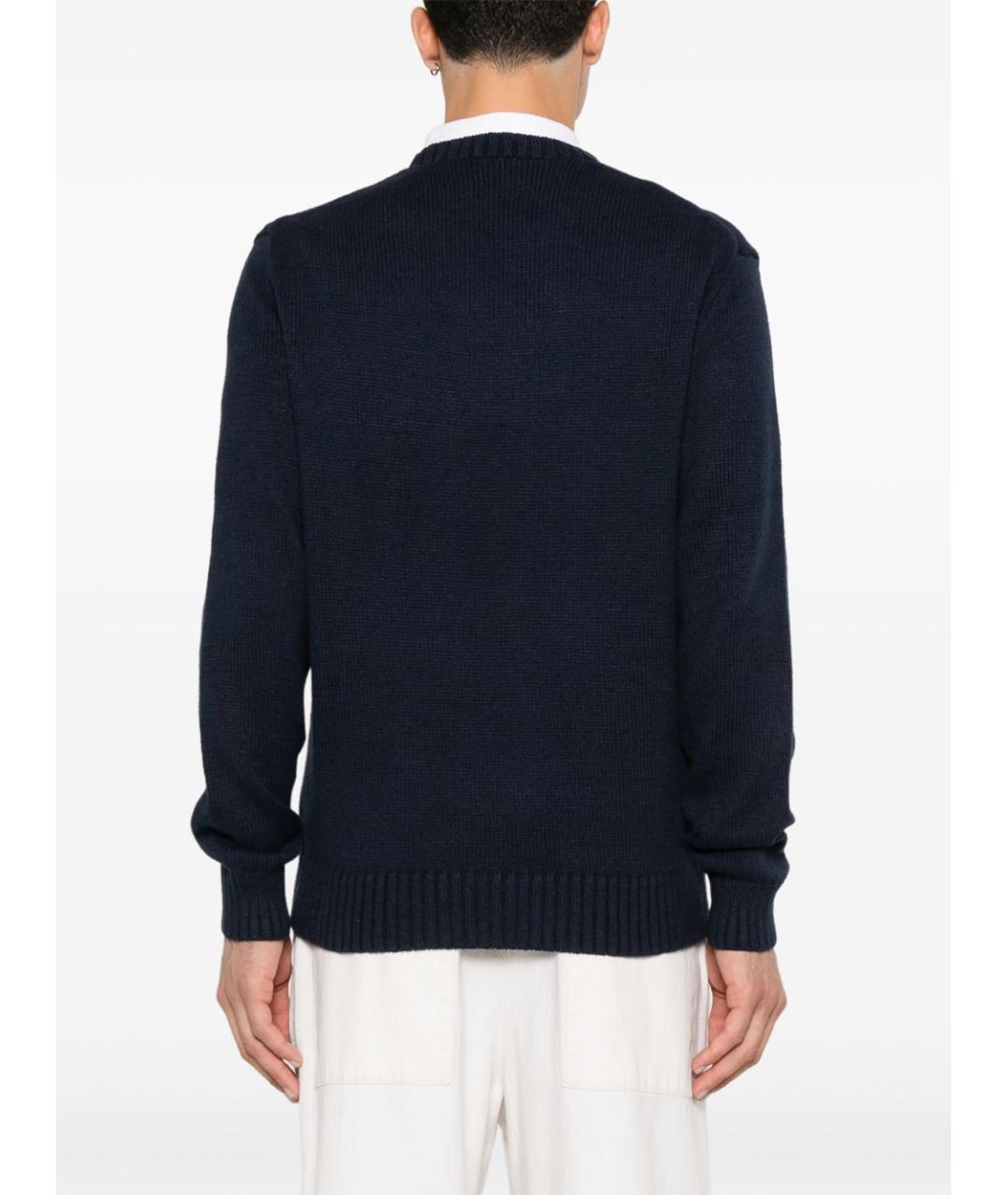 POLO RALPH LAUREN Темно-синий хлопковый джемпер / свитер, фото 2
