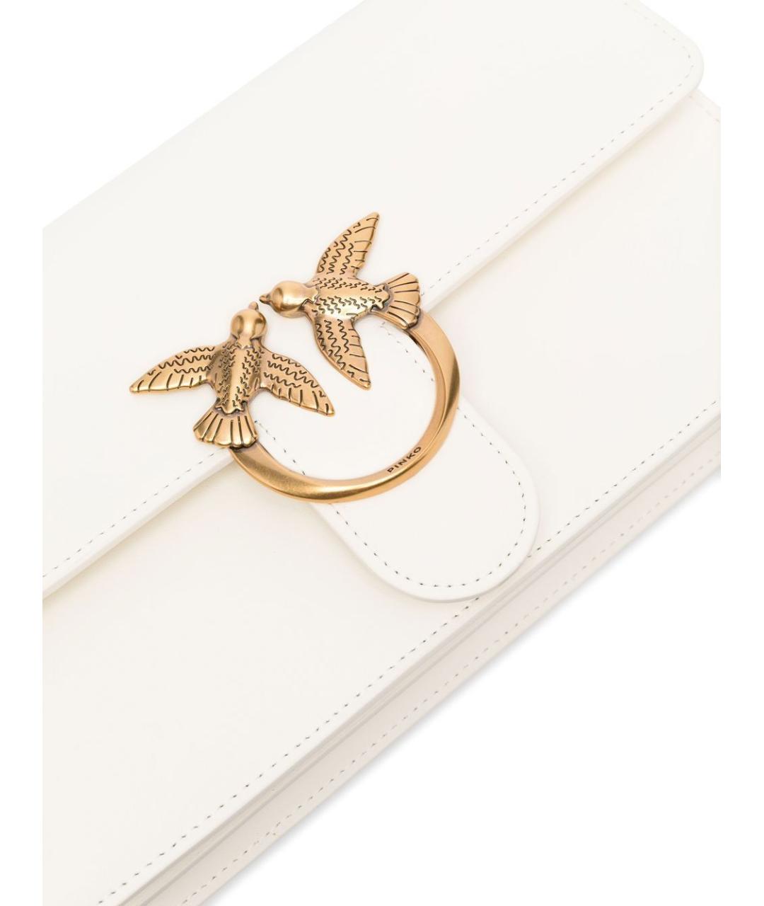 PINKO Белая кожаная сумка через плечо, фото 5