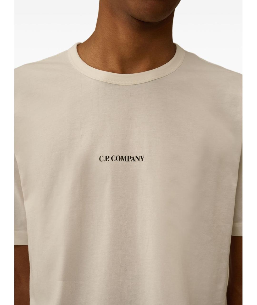CP COMPANY Бежевая хлопковая футболка, фото 2