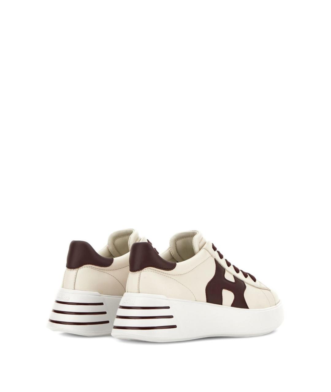 HOGAN Бежевые кожаные кроссовки, фото 3