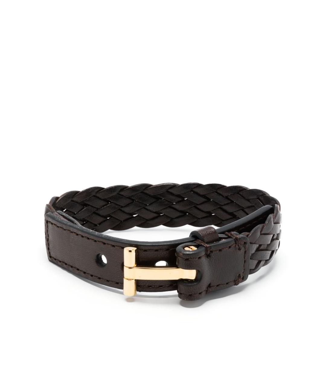 TOM FORD Коричневый кожаный браслет, фото 1