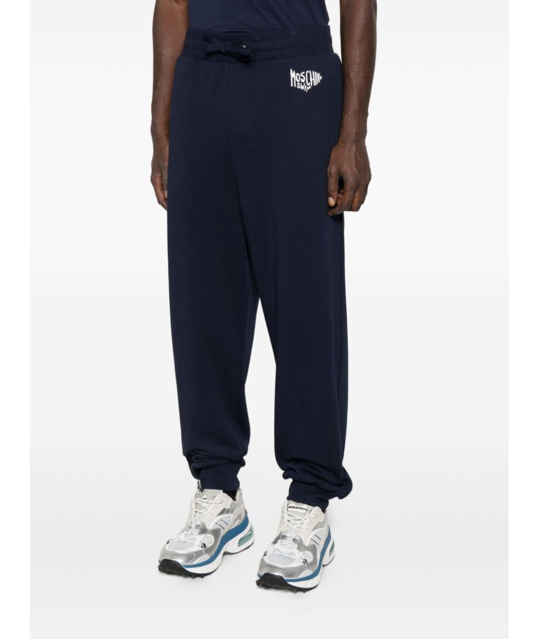 MOSCHINO Синие хлопковые повседневные брюки, фото 4