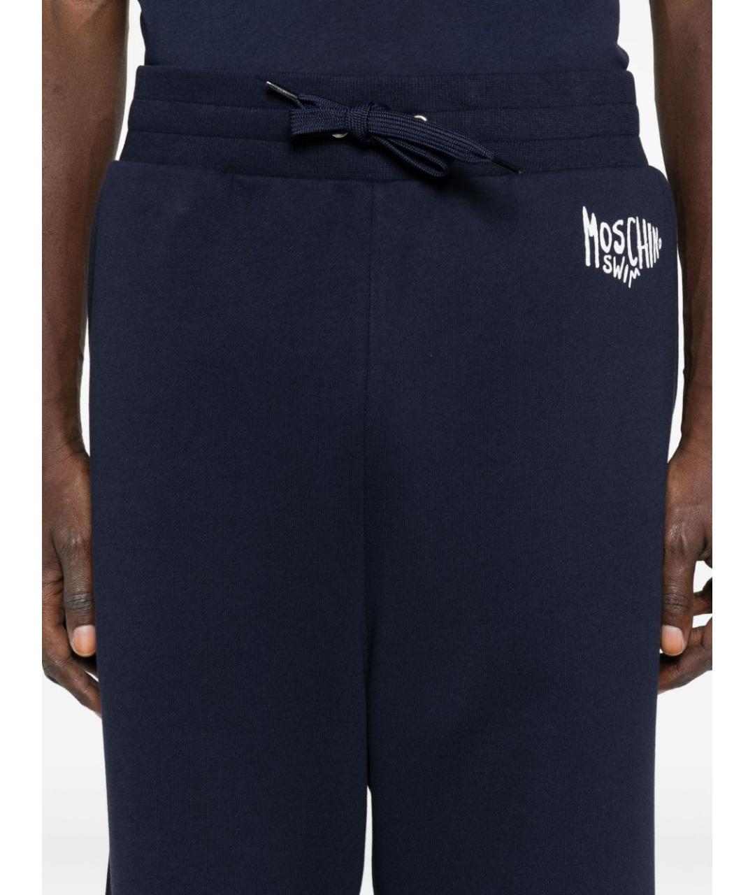 MOSCHINO Синие хлопковые повседневные брюки, фото 2
