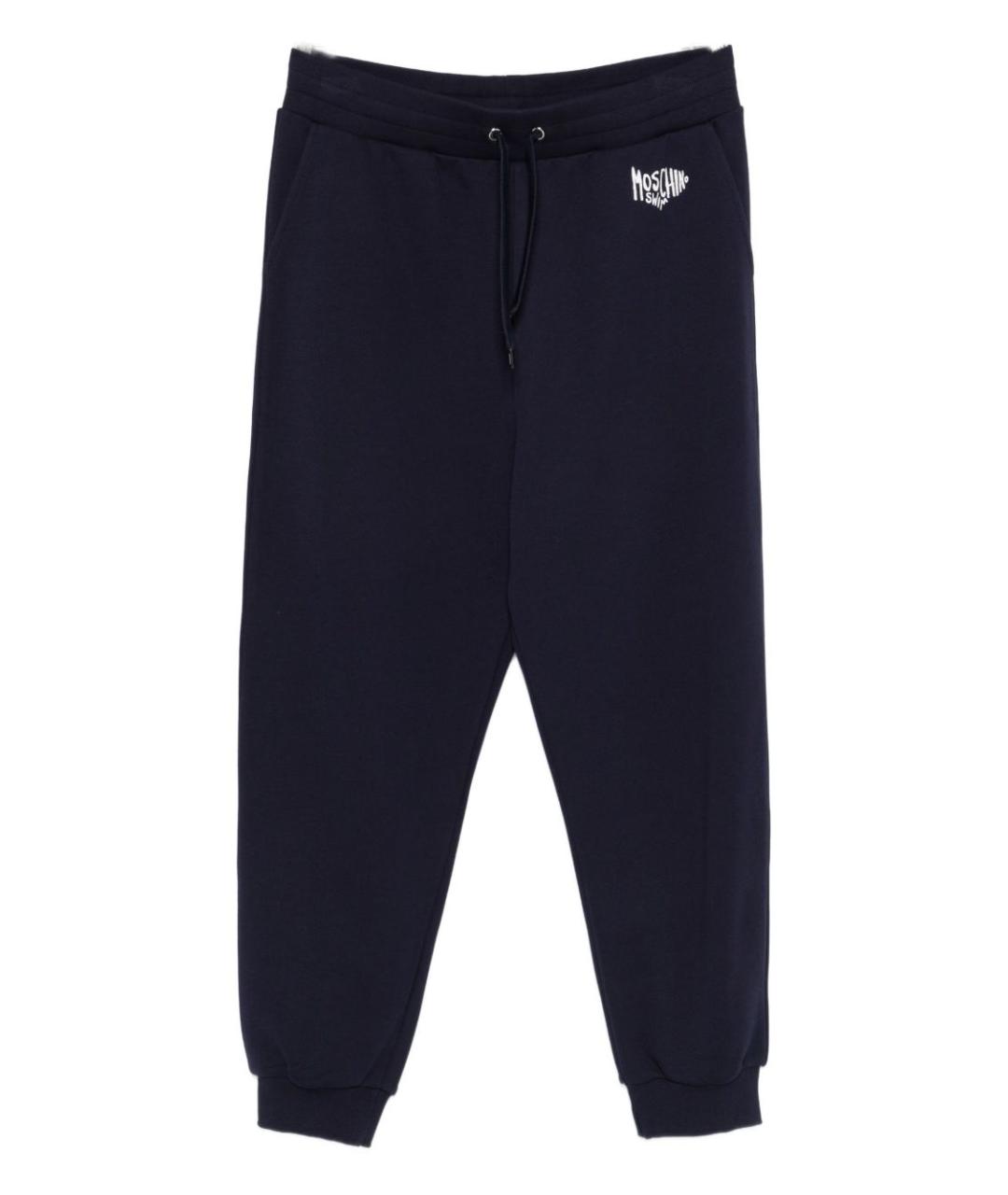 MOSCHINO Синие хлопковые повседневные брюки, фото 1