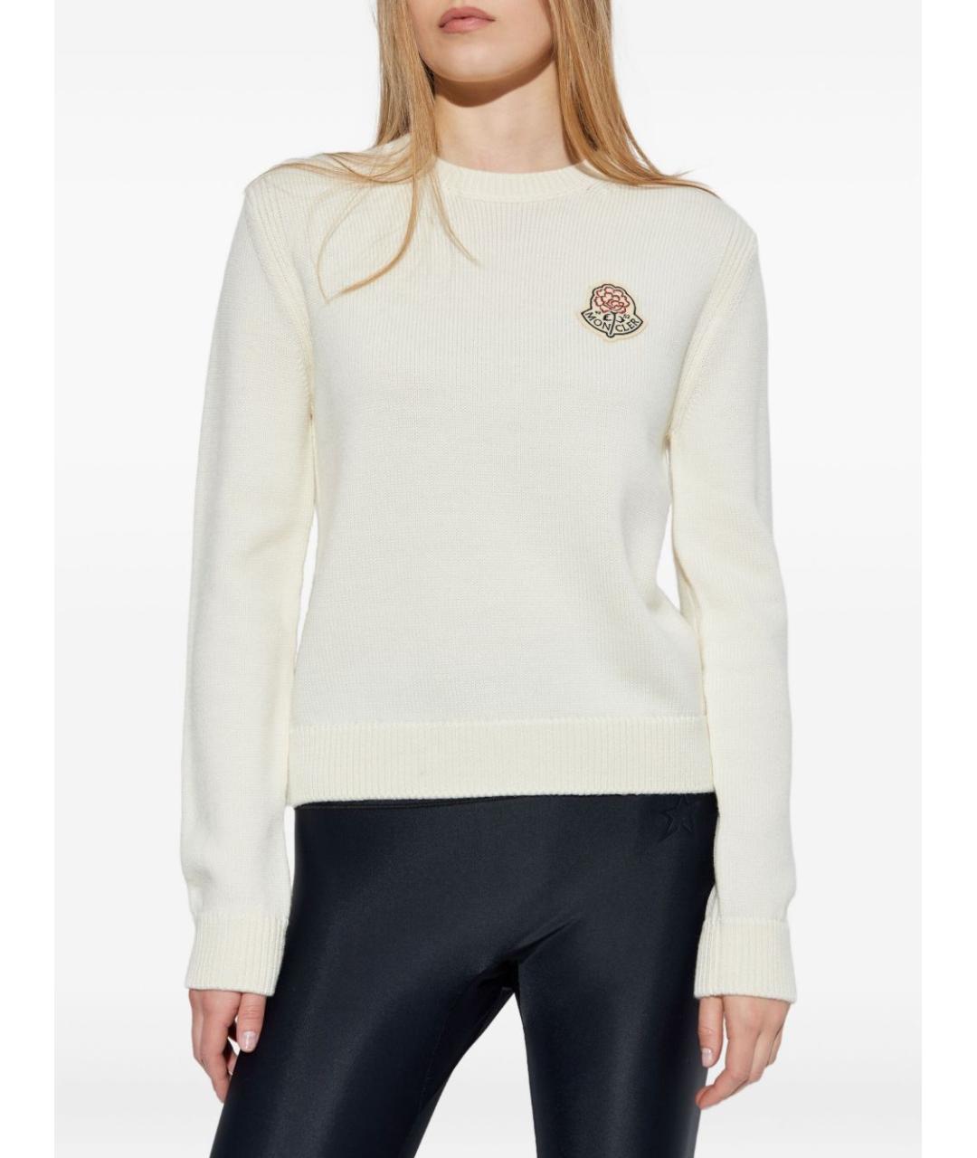 MONCLER Белый шерстяной джемпер / свитер, фото 5