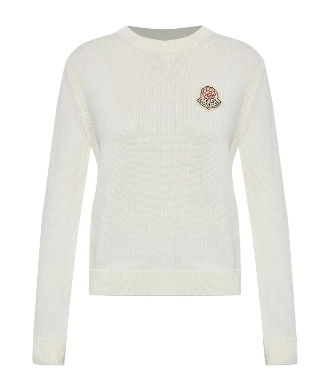 MONCLER Белый шерстяной джемпер / свитер, фото 1