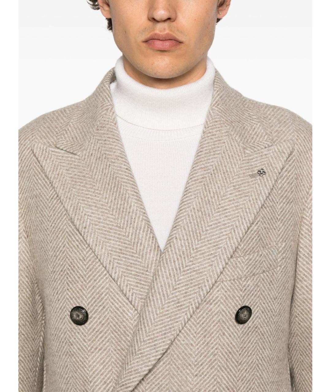 TAGLIATORE Серое шерстяное пальто, фото 3