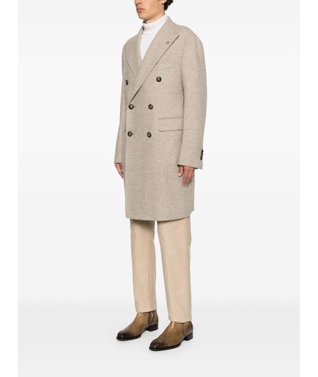 TAGLIATORE Серое шерстяное пальто, фото 5