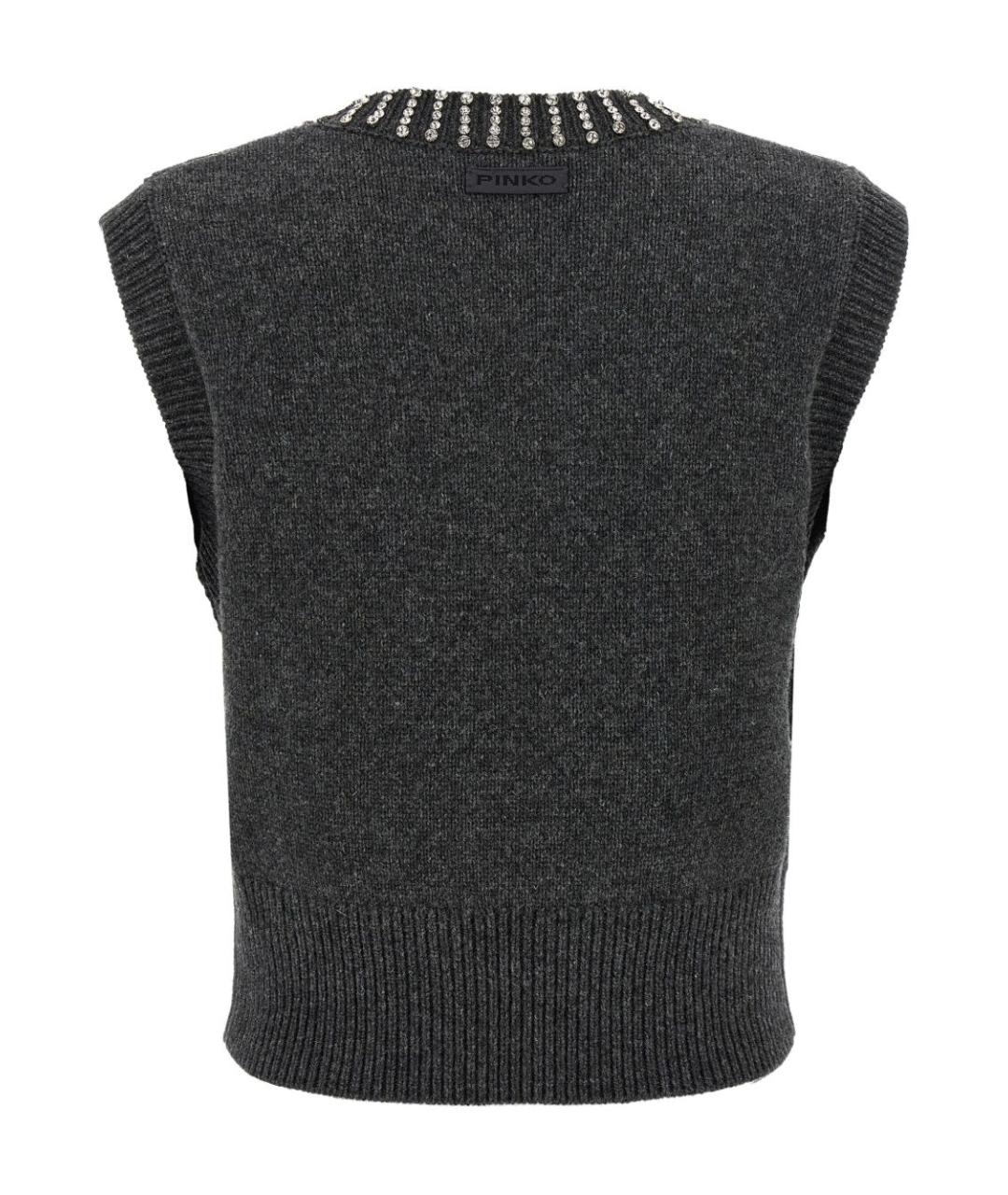 PINKO Серая шерстяная жилетка, фото 3