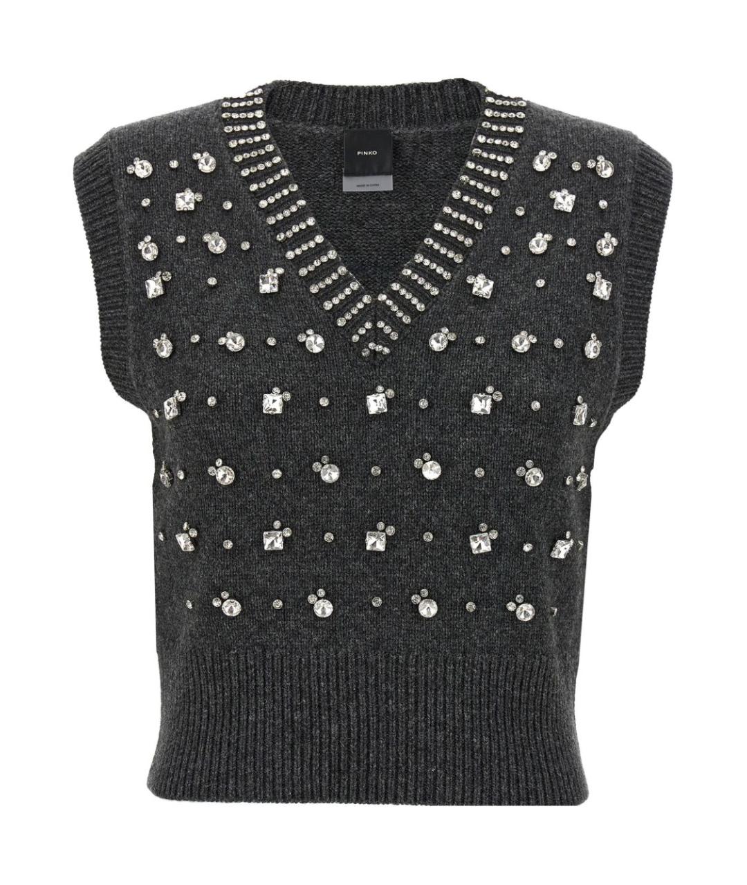 PINKO Серая шерстяная жилетка, фото 1