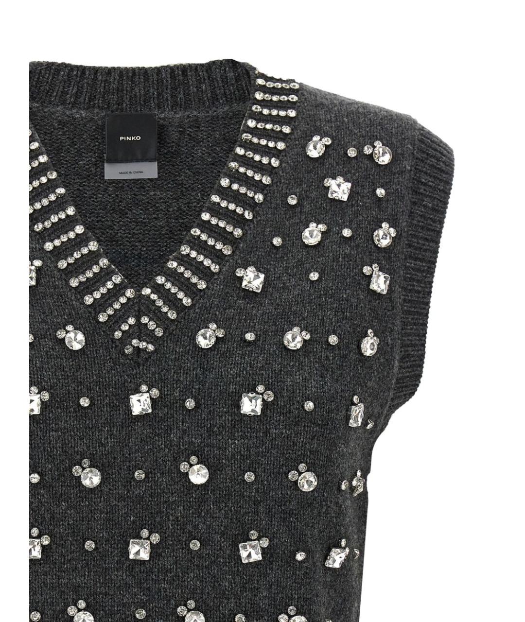 PINKO Серая шерстяная жилетка, фото 2