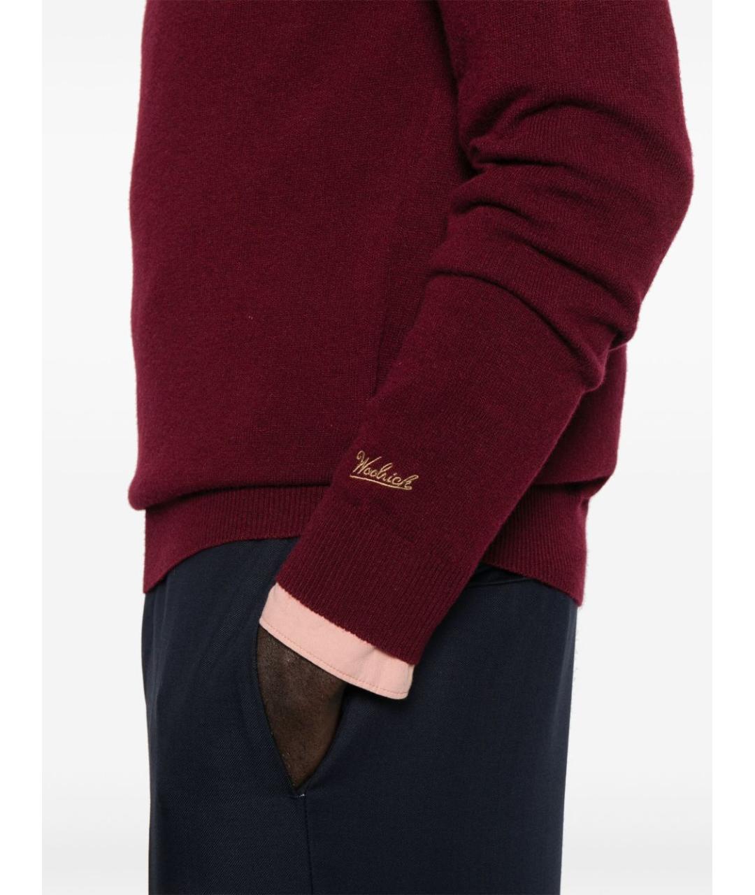 WOOLRICH Бордовый шерстяной джемпер / свитер, фото 5