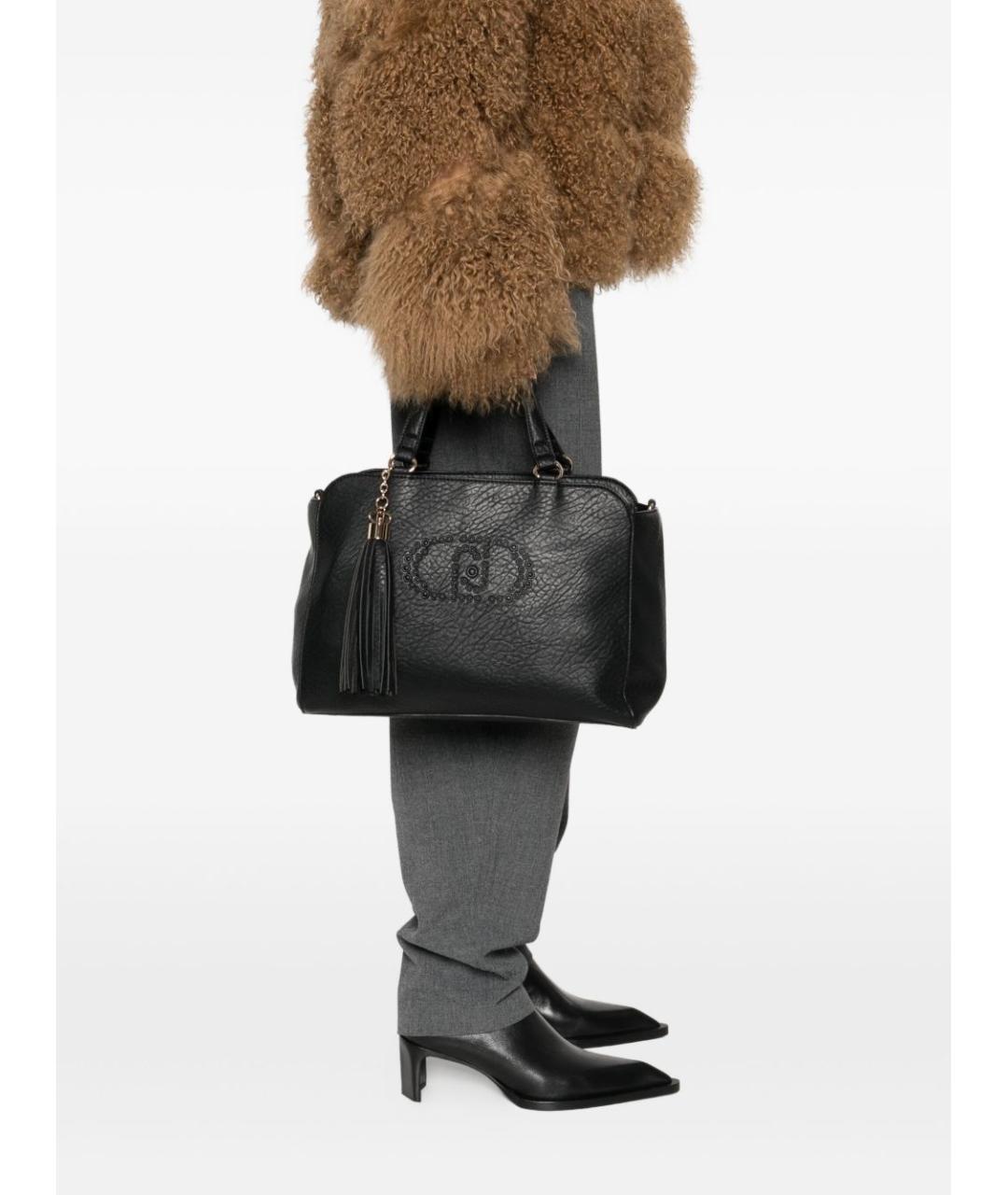 LIU JO Черная сумка тоут из искусственной кожи, фото 3