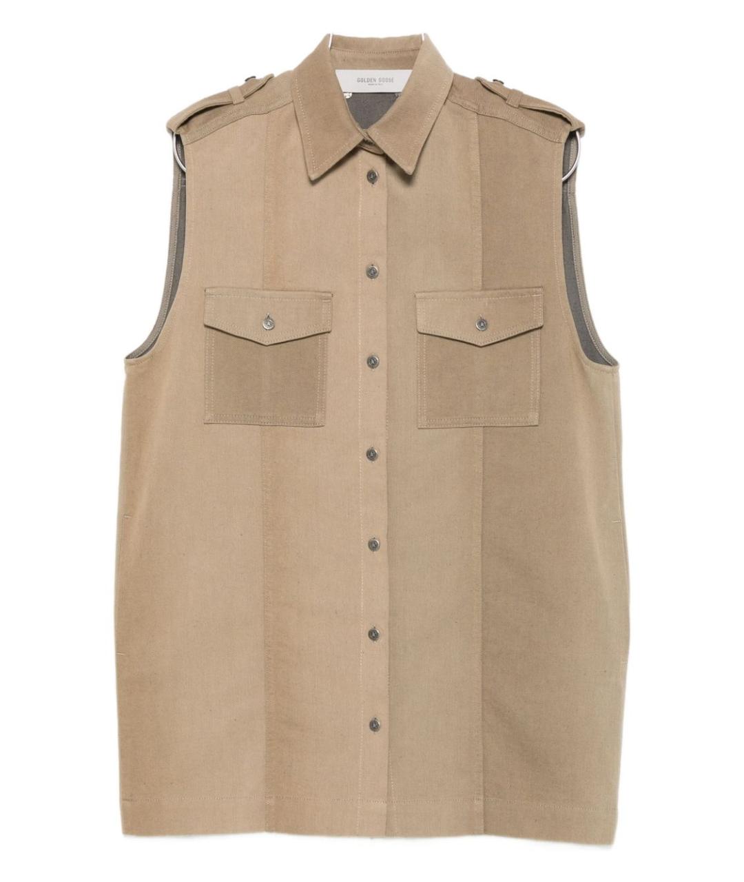 GOLDEN GOOSE DELUXE BRAND Хаки хлопковый жилет, фото 2