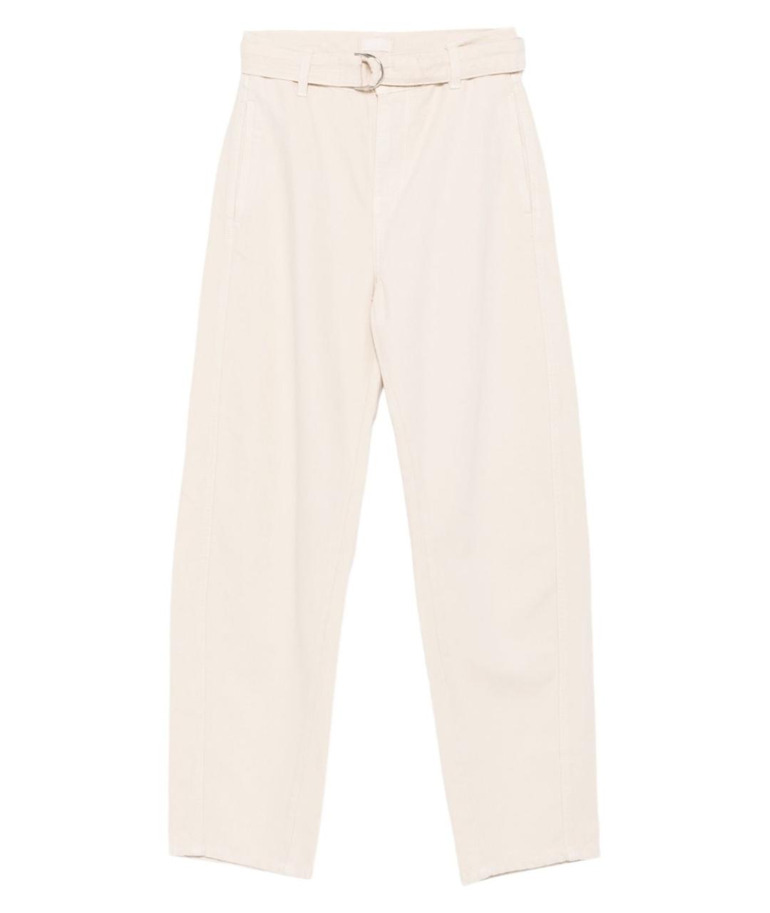 LIU JO Бежевые хлопковые прямые джинсы, фото 1