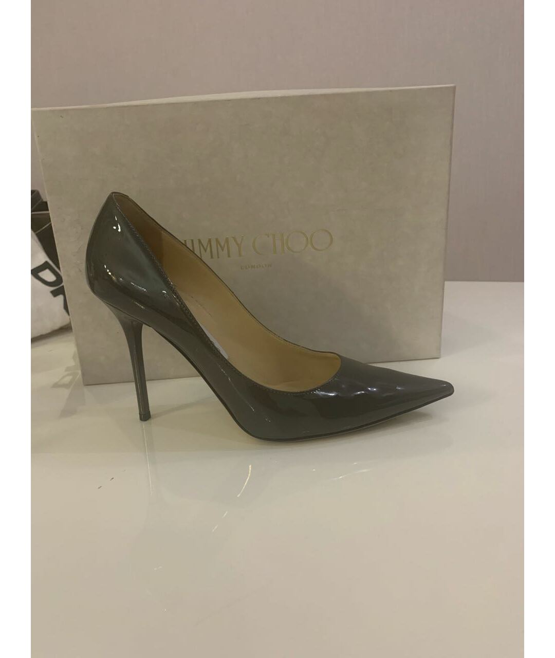 JIMMY CHOO Антрацитовые кожаные туфли, фото 6