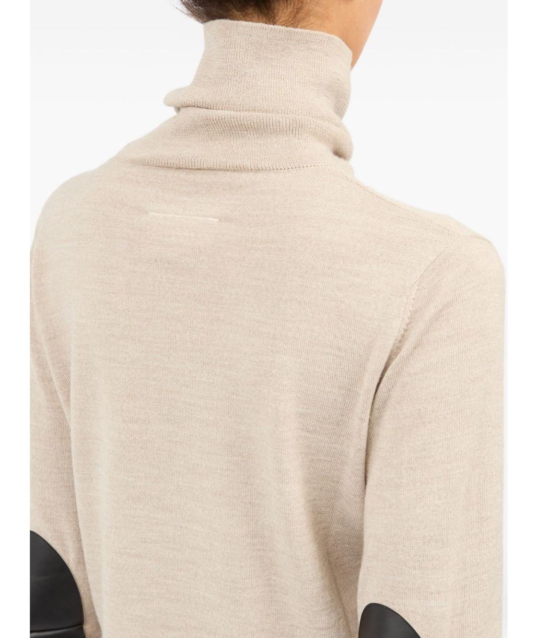 MM6 MAISON MARGIELA Бежевый шерстяной джемпер / свитер, фото 3