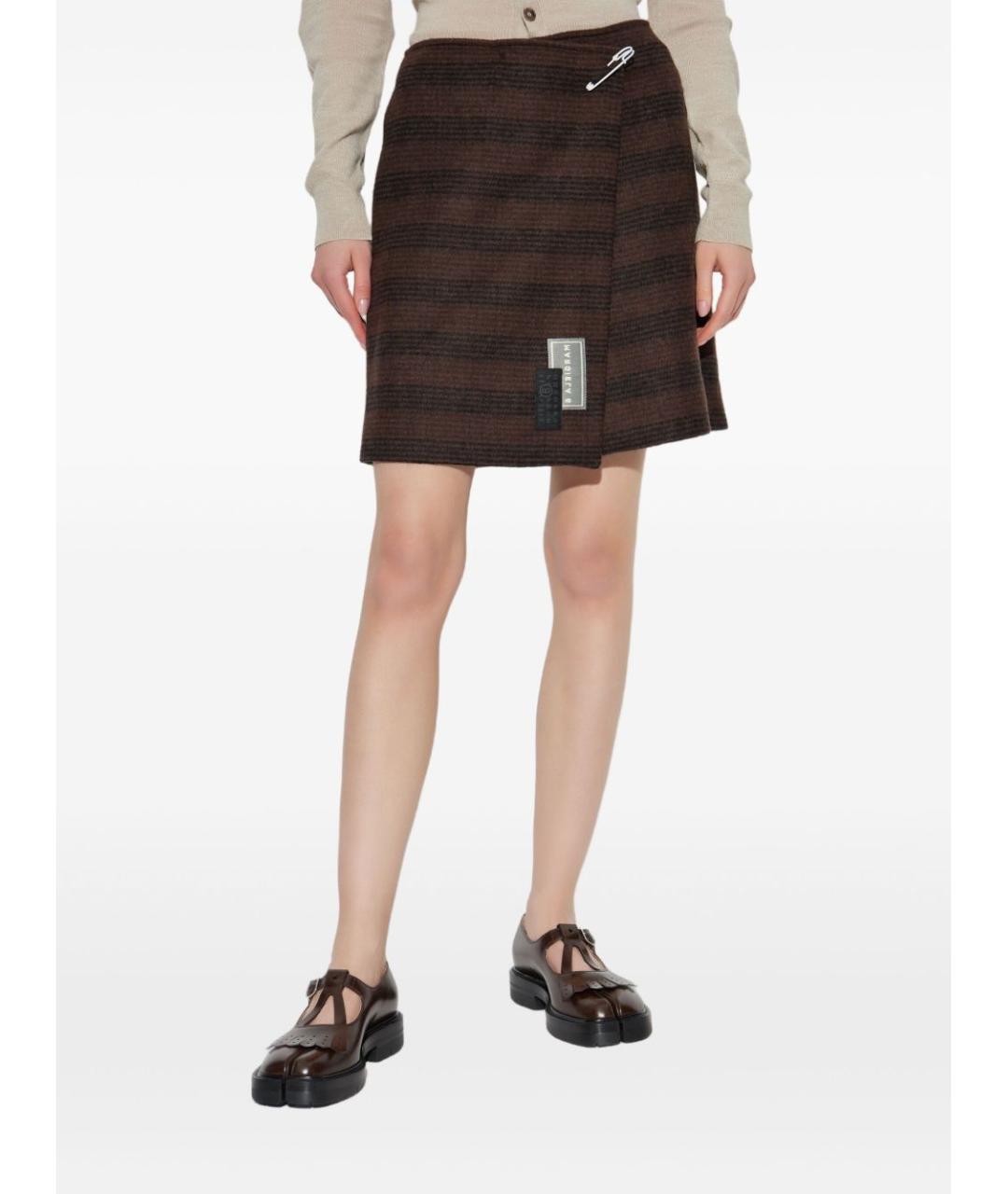 MM6 MAISON MARGIELA Черная шерстяная юбка мини, фото 3