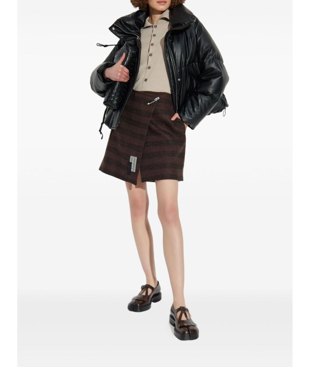 MM6 MAISON MARGIELA Черная шерстяная юбка мини, фото 5