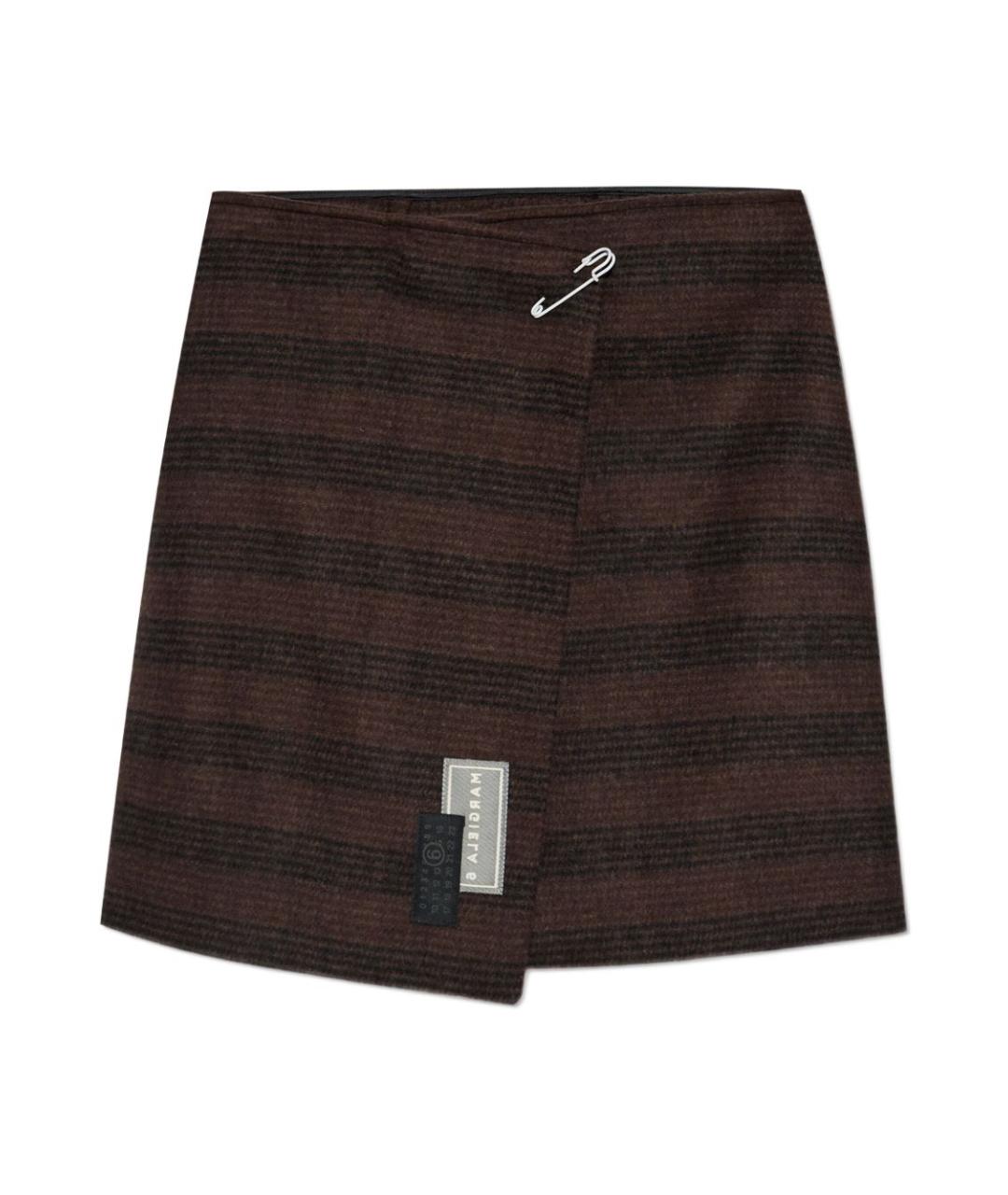 MM6 MAISON MARGIELA Черная шерстяная юбка мини, фото 1