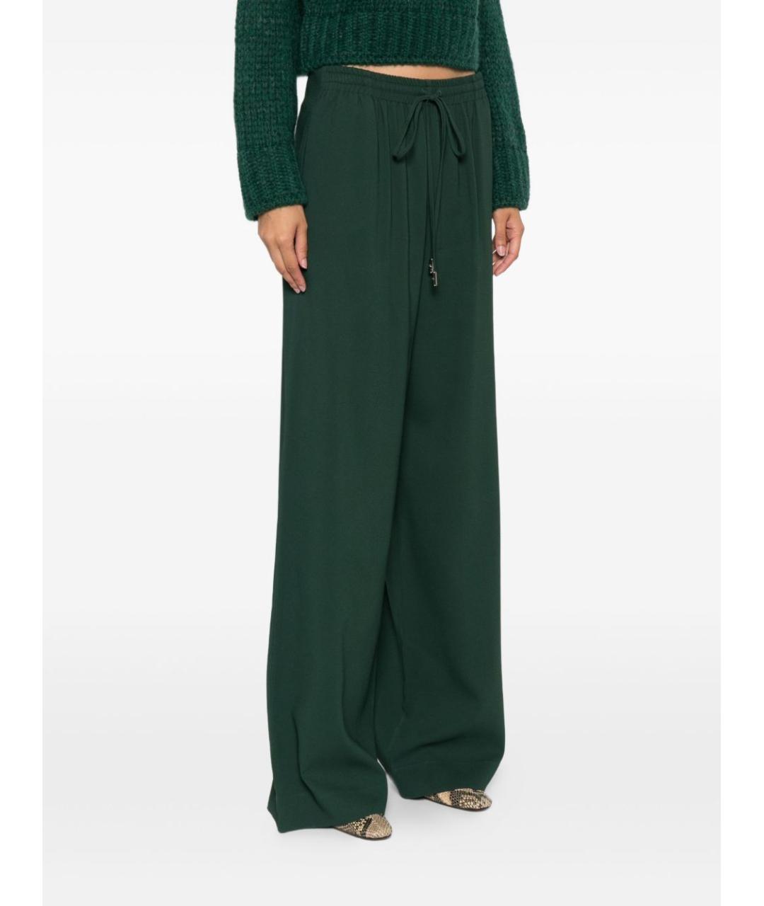 ERMANNO SCERVINO Зеленые вискозные прямые брюки, фото 4