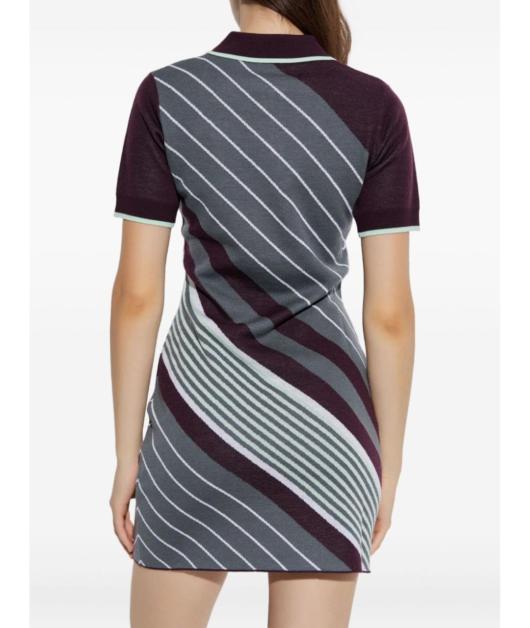 CASABLANCA Фиолетовое шерстяное повседневное платье, фото 2