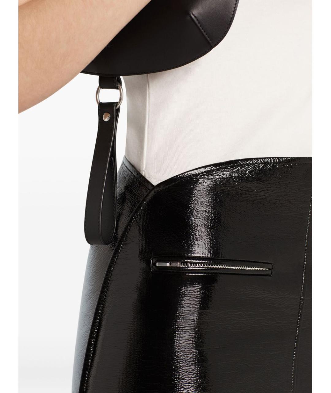 COURREGES Черная хлопковая юбка миди, фото 2