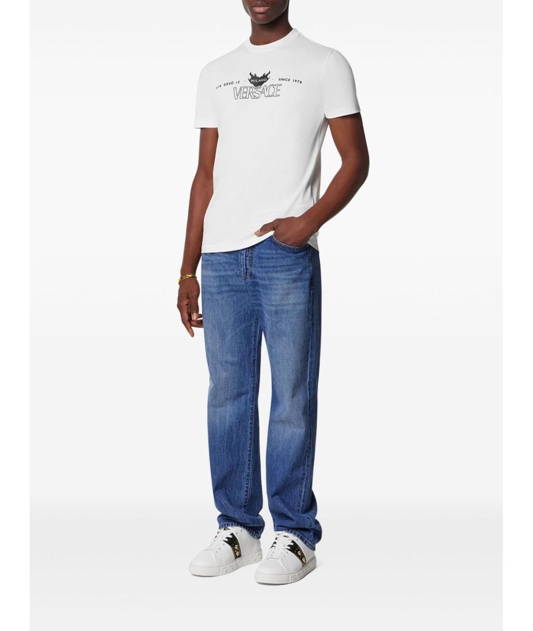 VERSACE Белая хлопковая футболка, фото 5