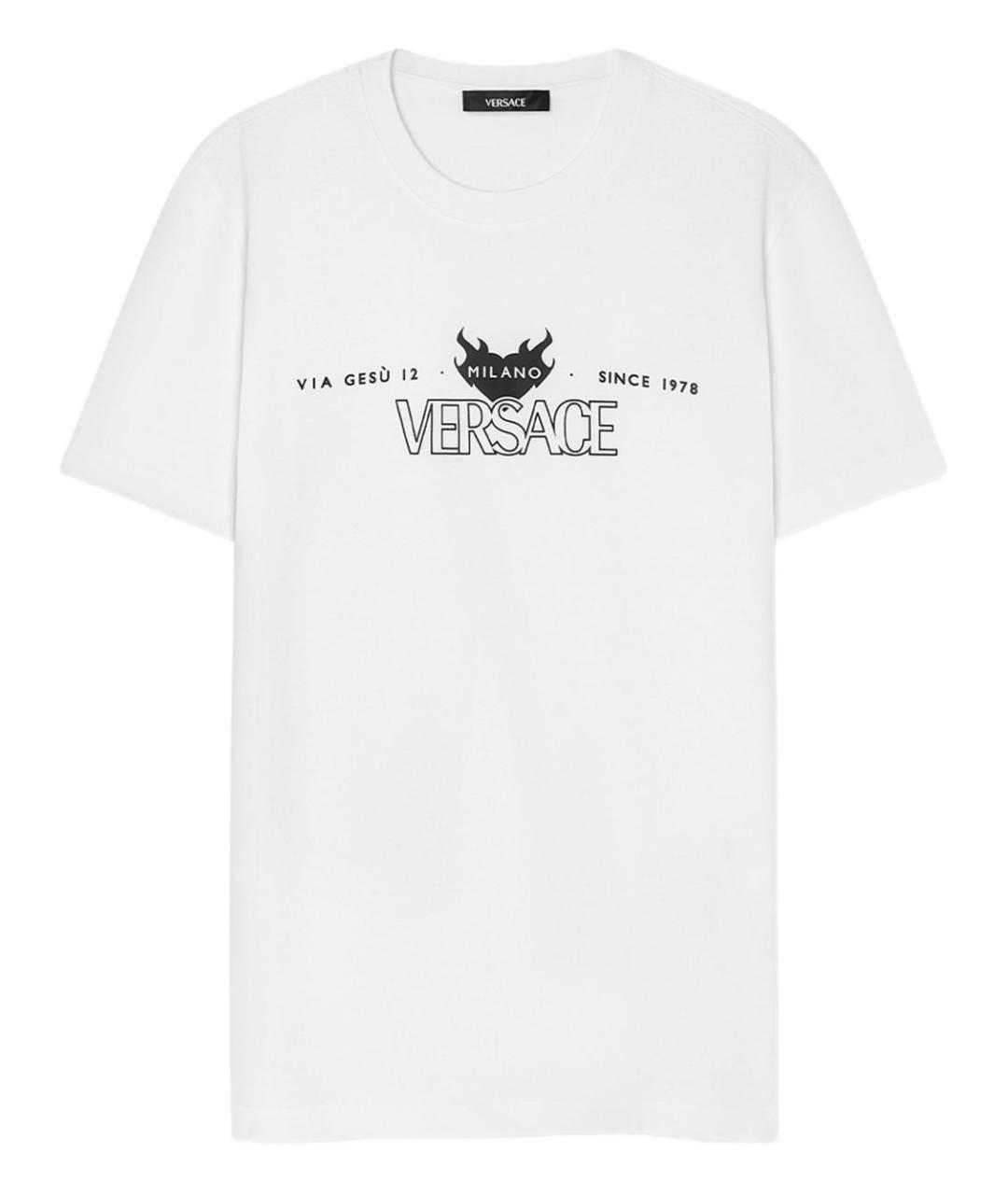 VERSACE Белая хлопковая футболка, фото 1